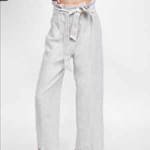 NWT Zara Linen Paper Bag style pants